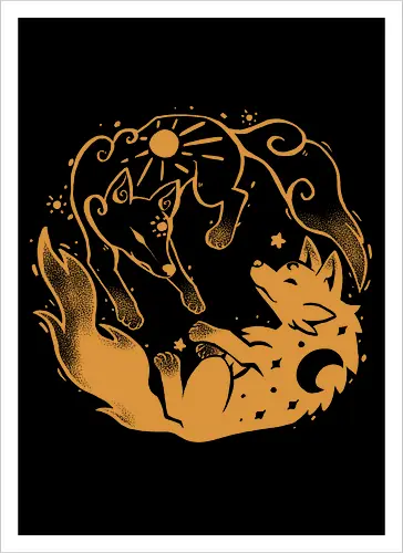 Sun and Moon Golden Wolves