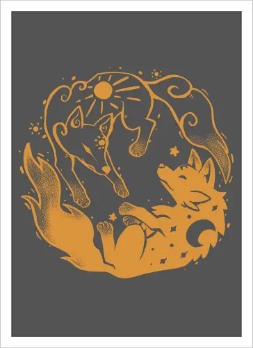 Sun and Moon Golden Wolves