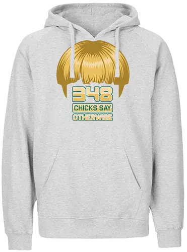 Guy Gardner 348 Chicks Say Otherwise - nathan fillion, guy, bowl cut, bowl haircut 348 chicks, funny, nathan, fillion, sci fi, comic, comics, superhero, superheroes, bowl head, bowl haircut - Fairtrade Hoodie