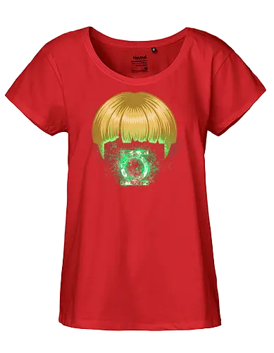 Guy Lantern - guy Gardner, bowl cut, funny, nathan fillion, super, man, green - Fairtrade Girl Shirt
