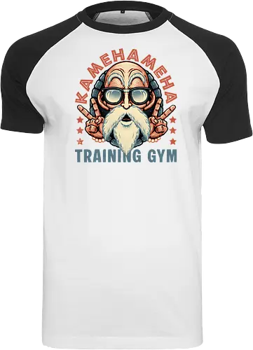 Kame Training Gym - Anime, Japan, adventure, animation, animated, cartoons, fitness, gym - Raglan T-Shirt