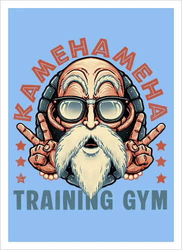 Kame Training Gym - Anime, Japan, adventure, animation, animated, cartoons, fitness, gym - Kunstdruck