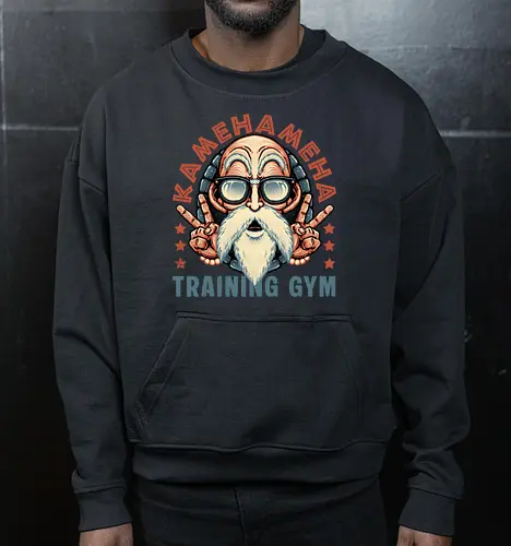 Kame Training Gym - Anime, Japan, adventure, animation, animated, cartoons, fitness, gym - Cropped Sweatshirt