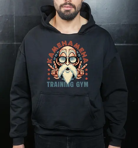 Kame Training Gym - Anime, Japan, adventure, animation, animated, cartoons, fitness, gym - Cropped Hoodie