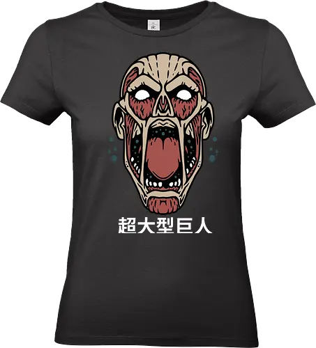 colossal - Eren Yeager, Mikasa Ackerman, Armin Arlert, Survey Corps, anime art, fan merchandise, colossal, giant, anime print, monster, horror anime, Attack, Colossal Titan, AOT, Shingeki no Kyojin, anime, manga, titan - Standard T-Shirt (Frauen)
