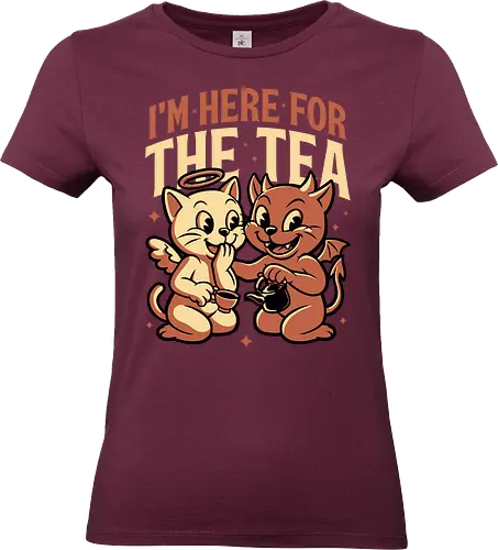 Gossip Tea Cats - Cat, Cats, Cartoon, Cartoon Animals, Cartoons, Retro Cartoon, Cartoon Style, Retro Cartoons, Retro, Retro Vintage, Vintage, Demon, Devil, Angel, Gossip, Tea, Cute, Fun, Funny, Tea Party, Party, Animal, Pet, Sarcasm, Sarcastic, Irony, Friends, Friendship - Standard T-Shirt (Frauen)