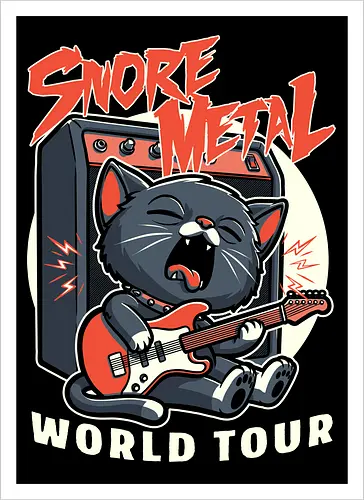 Sleep Rock and Roll Cat