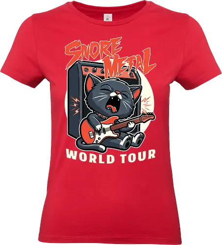 Sleep Rock and Roll Cat - guitar, song, music, rock and roll, heavy metal, punk rock, punk, grunge, sleep, tired, sleepy, sleeping, napping, nap, cat, black cat, cute, pet - Standard T-Shirt (Frauen)