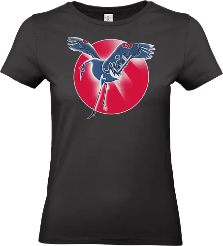 Ainu Kranich-Tänzer - ainu, japan, ethnisch, sonnenkreis, mandschurenkranich, kranich, traditionell japanisch, geometrisch, muster, stilisiert, tier - Standard T-Shirt (Frauen)