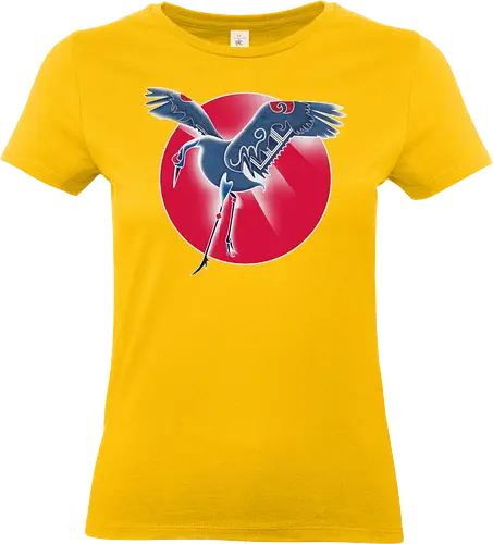 Ainu Kranich-Tänzer - ainu, japan, ethnisch, sonnenkreis, mandschurenkranich, kranich, traditionell japanisch, geometrisch, muster, stilisiert, tier - Standard T-Shirt (Frauen)