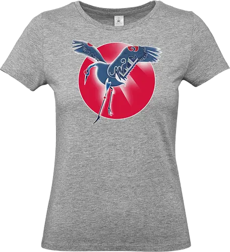 Ainu Kranich-Tänzer - ainu, japan, ethnisch, sonnenkreis, mandschurenkranich, kranich, traditionell japanisch, geometrisch, muster, stilisiert, tier - Standard T-Shirt (Frauen)