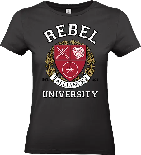 Rebel alliance university - retro, rebel, 70s, movies, films, date, galaxy, star, university, school, logo, shield - Standard T-Shirt (Frauen)