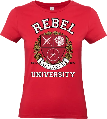 Rebel alliance university - retro, rebel, 70s, movies, films, date, galaxy, star, university, school, logo, shield - Standard T-Shirt (Frauen)