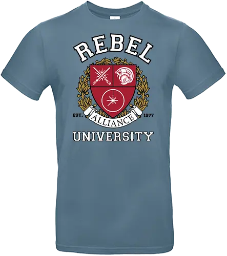 Rebel alliance university - retro, rebel, 70s, movies, films, date, galaxy, star, university, school, logo, shield - Standard T-Shirt
