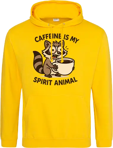 Caffeine is My Spirit Animal Raccoon Coffee Lover Art