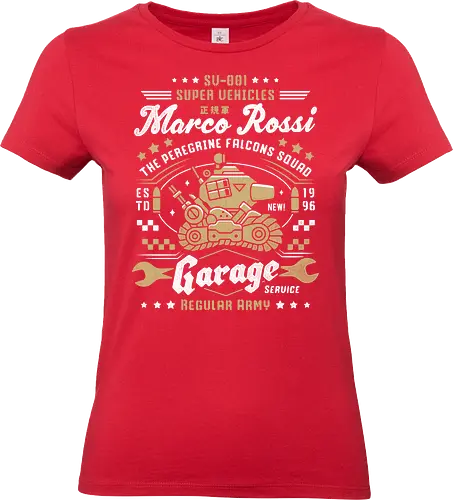 Peregrine Falcons Squad Garage - metal slug, metal slug tactics, marco rossi, sv 001, eri kasamoto, tarma roving, fio germi, arcade, super vehicle 001, nostalgia, video game, gaming, gamer, garage, retro - Standard T-Shirt (Frauen)