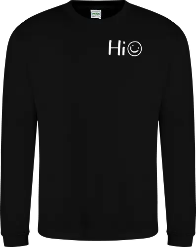 Hi - Smiley, Lächeln, Spruch, Hi, Statement, Minimalismus, einfach, freundlich, Lachen, funny - Sweatshirt