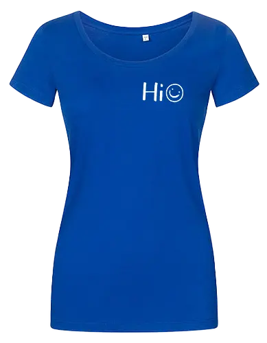Hi - Smiley, Lächeln, Spruch, Hi, Statement, Minimalismus, einfach, freundlich, Lachen, funny - Damen T-Shirt