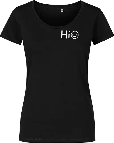 Hi - Smiley, Lächeln, Spruch, Hi, Statement, Minimalismus, einfach, freundlich, Lachen, funny - Damen T-Shirt