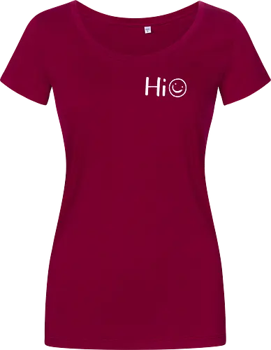Hi - Smiley, Lächeln, Spruch, Hi, Statement, Minimalismus, einfach, freundlich, Lachen, funny - Damen T-Shirt