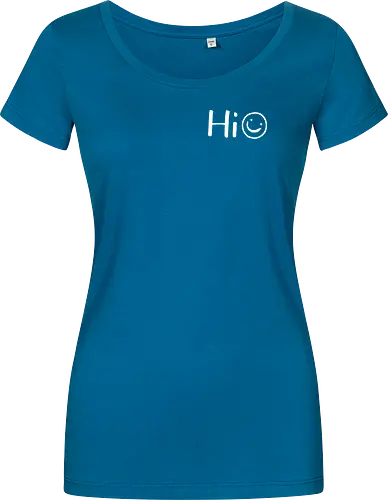 Hi - Smiley, Lächeln, Spruch, Hi, Statement, Minimalismus, einfach, freundlich, Lachen, funny - Damen T-Shirt