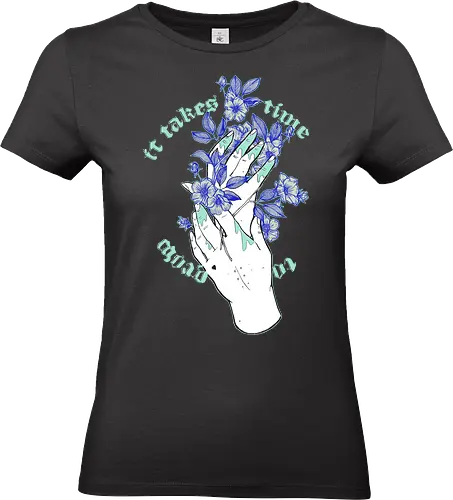 Grow - Blumen, Typo, Kraft, Power, Liebe, Mut, Support, Healing, Selflove, Statement - Standard T-Shirt (Frauen)