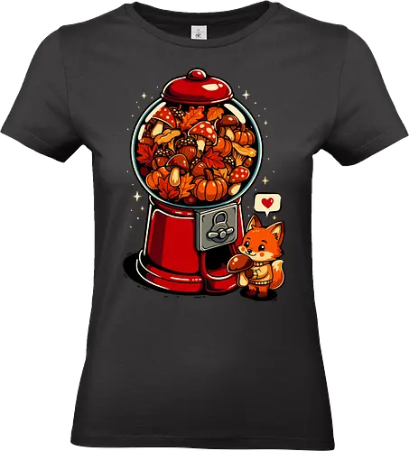 Gumball Gemütlicher Herbst - Ästhetik, Tier, Pilz, Kürbis, Wild, Holz, lm2kone, Herbst, Herbstfuchs, Herbstlaub, Herbstpilz, Herbststimmung, Feurig, Gemütlich, Süß, Süßes T-Shirt, Herbstzeit, Fuchs, Lustiges T-Shirt, Kaugummi, Kaugummiautomat, Kaugummikugeln, Illustration - Standard T-Shirt (Frauen)