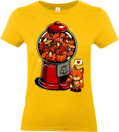 Gumball Gemütlicher Herbst - Ästhetik, Tier, Pilz, Kürbis, Wild, Holz, lm2kone, Herbst, Herbstfuchs, Herbstlaub, Herbstpilz, Herbststimmung, Feurig, Gemütlich, Süß, Süßes T-Shirt, Herbstzeit, Fuchs, Lustiges T-Shirt, Kaugummi, Kaugummiautomat, Kaugummikugeln, Illustration - Standard T-Shirt (Frauen)