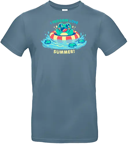 I Froggin Love Summer - Frosch, Sommer, kawaii Frosch, lustiger Frosch, Sommerfrosch, Froschkern, niedliches Wortspiel, frog, summer, kawaii frog, funny frog, summer frog, frogcore, cute pun - Standard T-Shirt