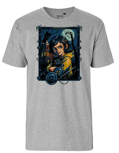 The House of Buttons - buttons, horror, goth, halloween - Fairtrade T-Shirt