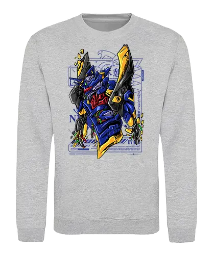 blue devil  - robot, mecha, japaneseart, mechanics, humanoid, futuristic, cyberpunk, artwear, streetwear, monster - Sweatshirt