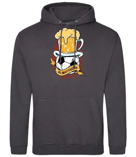 all about passion  - beer, dunk, skull, basketball, sport, slamdunk, cool, soccer, drink - Standard Hoodie