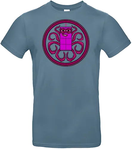 hail octoblock - octopus, logo, mascot, cartoon, kids, cool, fun, funny, smile, happy, superhero, villain - Standard T-Shirt