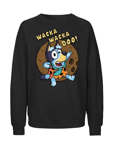 Wacka Wacka Doo! - bluey, the-flintstones, fred, mashup, dogs, cartoon, series - Fairtrade Sweatshirt