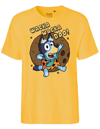 Wacka Wacka Doo! - bluey, the-flintstones, fred, mashup, dogs, cartoon, series - Fairtrade T-Shirt