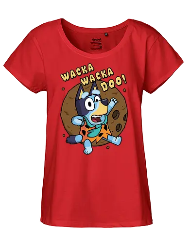 Wacka Wacka Doo! - bluey, the-flintstones, fred, mashup, dogs, cartoon, series - Fairtrade Girl Shirt