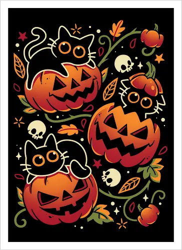 Black Cats Pumpkin Party