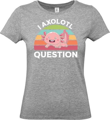 I Axolotl Question - axolotl, cute, rainbow, graphic, pun, pink, typography, retro, stripes, slogan - Standard T-Shirt (Frauen)