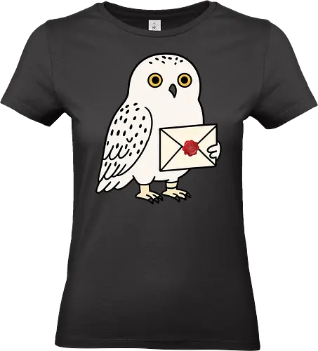  Hedwig Mail - Snowy owl, owl, Hedwig, magical owl, letter, wax seal, acceptance letter, wizarding world, owl lover, fantasy, cute owl, animal art, secret message, owl post, magical creatures, enchantment, mystical, magical gift - Standard T-Shirt (Frauen)