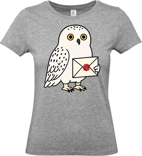  Hedwig Mail - Snowy owl, owl, Hedwig, magical owl, letter, wax seal, acceptance letter, wizarding world, owl lover, fantasy, cute owl, animal art, secret message, owl post, magical creatures, enchantment, mystical, magical gift - Standard T-Shirt (Frauen)