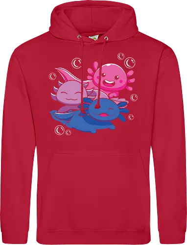 Three axolotls