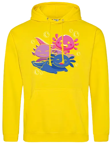 Three axolotls