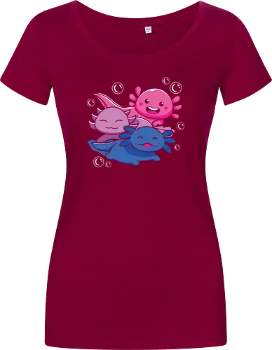 Three axolotls