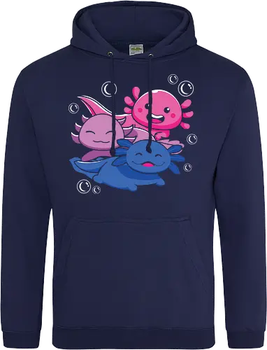 Three axolotls