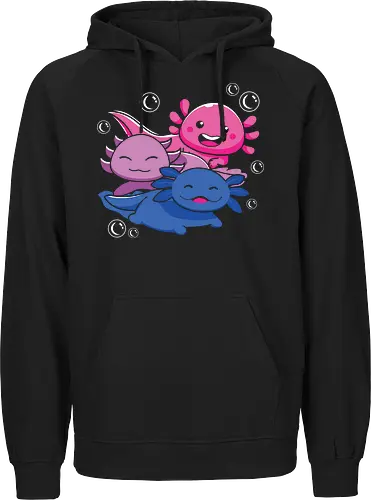 Three axolotls