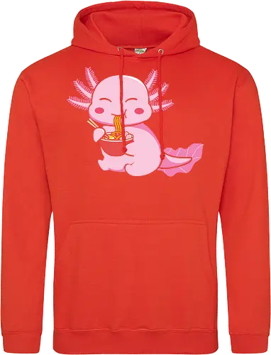 Axolotl eating pasta