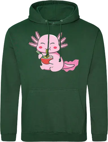 Axolotl eating pasta