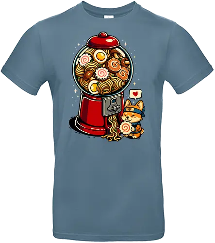 Gumball Ramen - Ramen, Kaugummi, Kaugummiautomat, Narutomaki, Anime, Manga, Essen, Feinschmecker, Popkultur, Ninja, Shinobi, LM2 Kone, Ästhetik, Illustration, Japan, Asiatisch, Nudeln, Corgi, Kawaii, Ramen-Nudeln - Standard T-Shirt