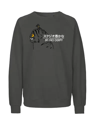 Studio Derpy - best on blue, Kpop demon hunters, demon, hunters, derpy tiger, Derpy, bird, demon hunters, blue tiger, funny - Fairtrade Sweatshirt