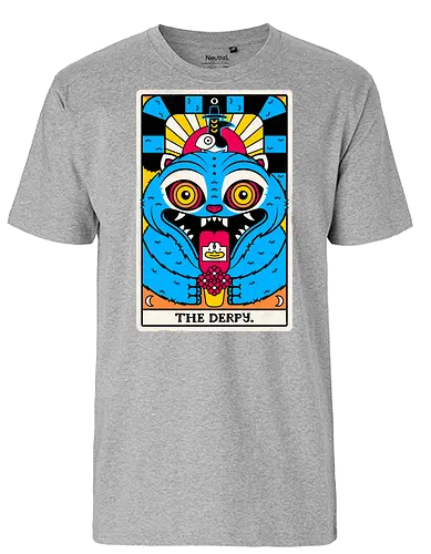 Derpy Tarot Card - Derpy tiger, kpop demon hunters, demon hunters, Tarot Card, blue tiger - Fairtrade T-Shirt